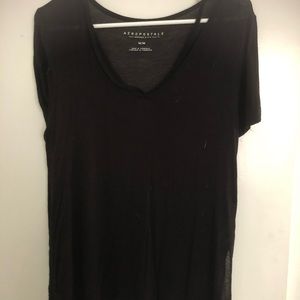 Black shirt with v neck detail